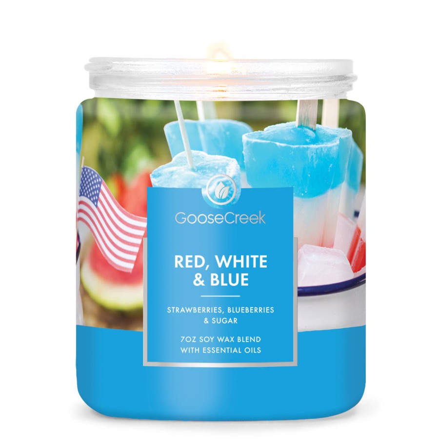 Candles Red White u0026 Blue | Red, White & Blue 7Oz Single Wick Candle