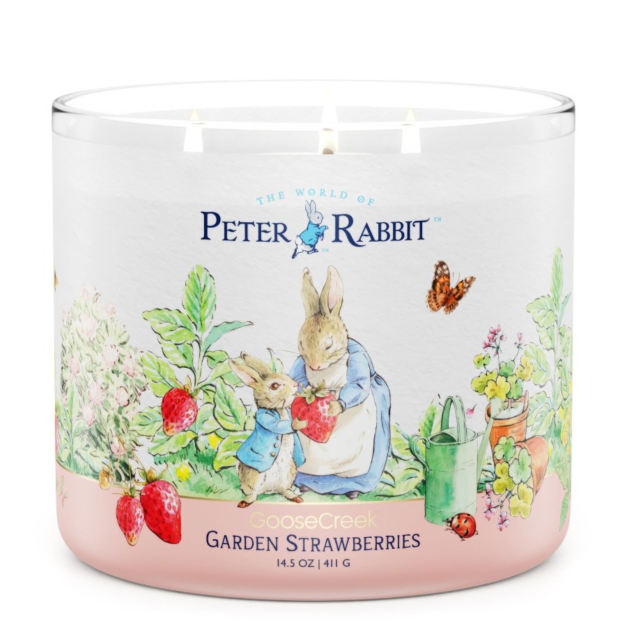 Candles Garden Strawberries | Peter Rabbit - Garden Strawberries Large 3-Wick Candle