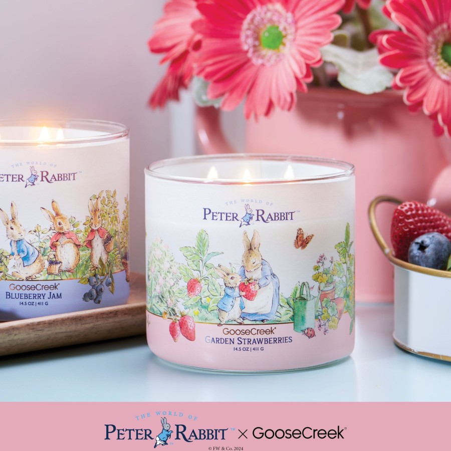 Candles Garden Strawberries | Peter Rabbit - Garden Strawberries Large 3-Wick Candle