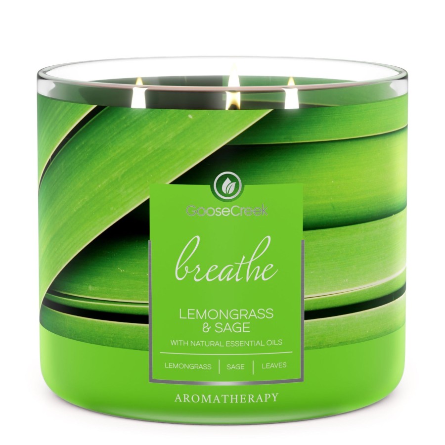 Candles Lemongrass u0026 Sage | Lemongrass & Sage Aromatherapy Large 3-Wick Candle