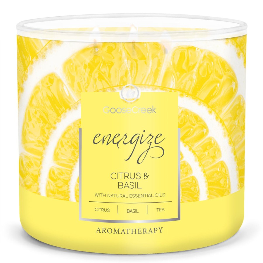 Candles Citrus u0026 Basil | Citrus & Basil Aromatherapy Large 3-Wick Candle