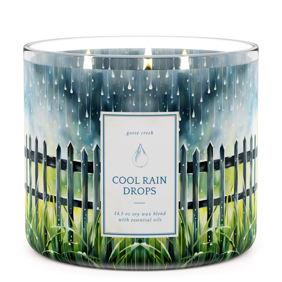 Candles Cool Rain Drops | Cool Rain Drops Large 3-Wick Candle