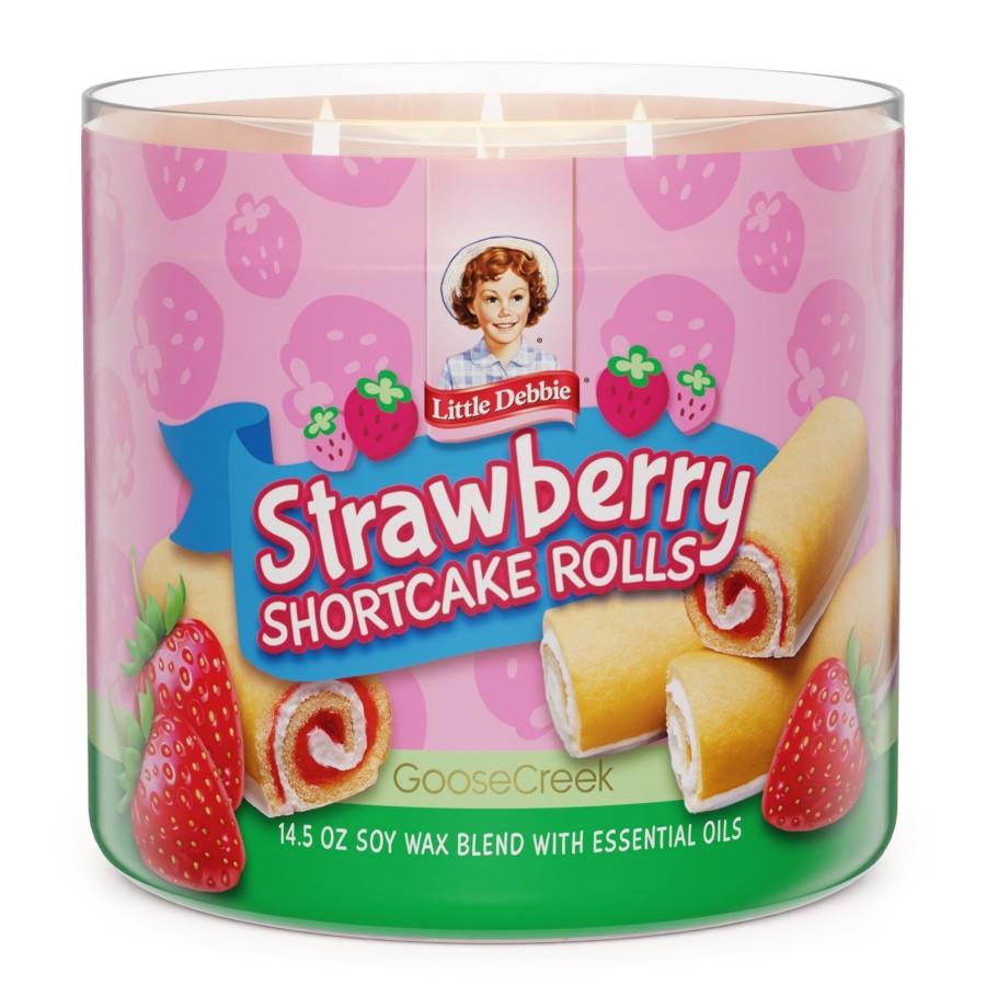 Candles Strawberry Shortcake Rolls | Strawberry Shortcake Rolls Little Debbie 3-Wick Candle