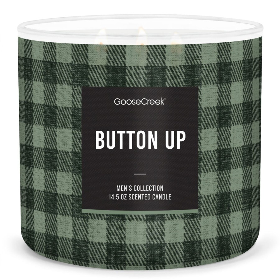 Candles Button Up | Button-Up Large 3-Wick Candle