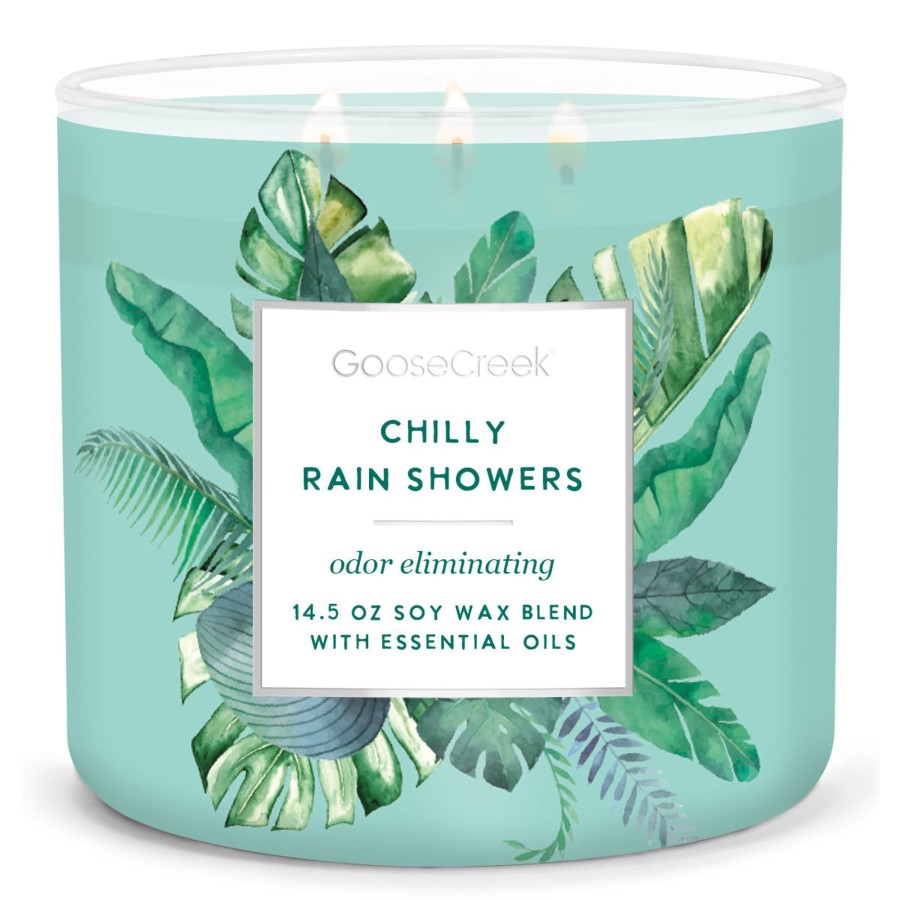 Candles Chilly Rain Showers | Odor Eliminating - Chilly Rain Showers Large 3-Wick Candle