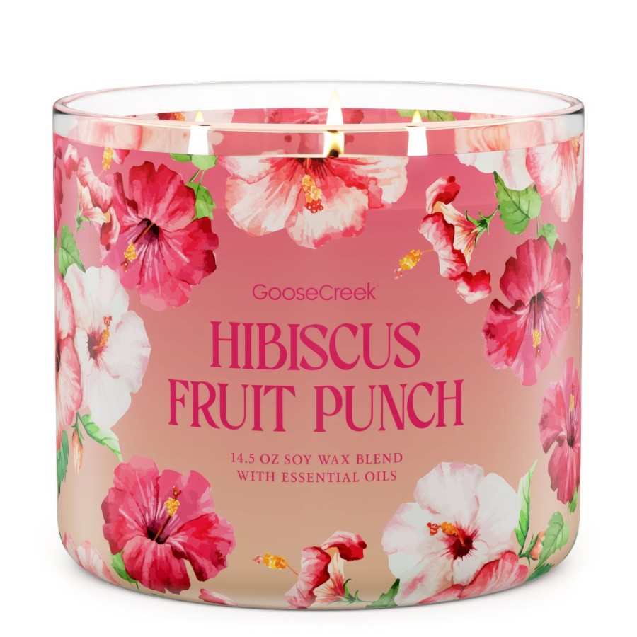 Candles Hibiscus Fruit Punch | Hibiscus Fruit Punch Large 3-Wick Candle