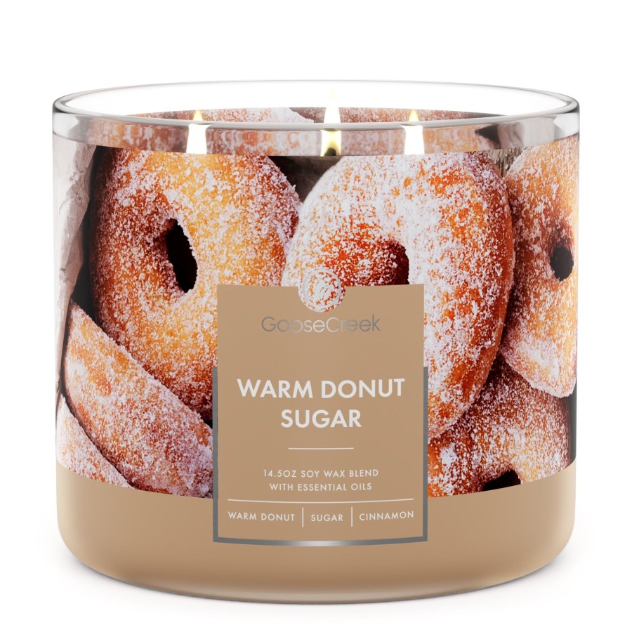 Candles Warm Donut Sugar | Warm Donut Sugar Large 3-Wick Candle