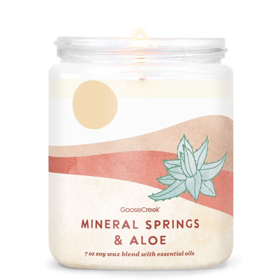 Candles Mineral Springs u0026 Aloe | Mineral Springs & Aloe 7Oz Single Wick Candle