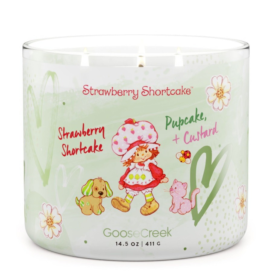 Candles Pupcake + Custard | Pupcake + Custard Strawberry Shortcake 3-Wick Candle