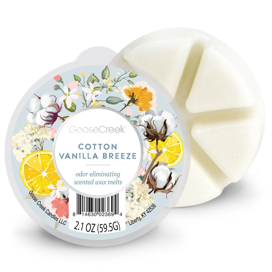 Candles Cotton Vanilla Breeze | Odor Eliminating - Cotton Vanilla Breeze Wax Melt