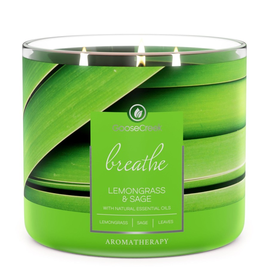 Candles Lemongrass u0026 Sage | Lemongrass & Sage Aromatherapy Large 3-Wick Candle