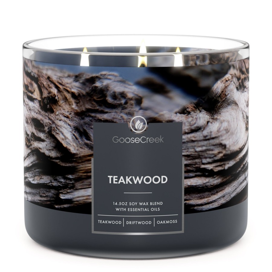 Candles Teakwood Fragrance | Teakwood Large 3-Wick Candle