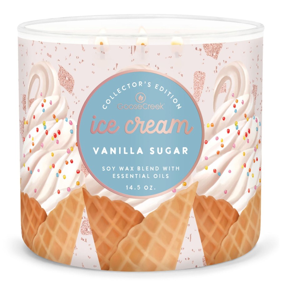 Candles Vanilla Sugar Ice Cream | Vanilla Sugar Ice Cream Large 3-Wick Candle