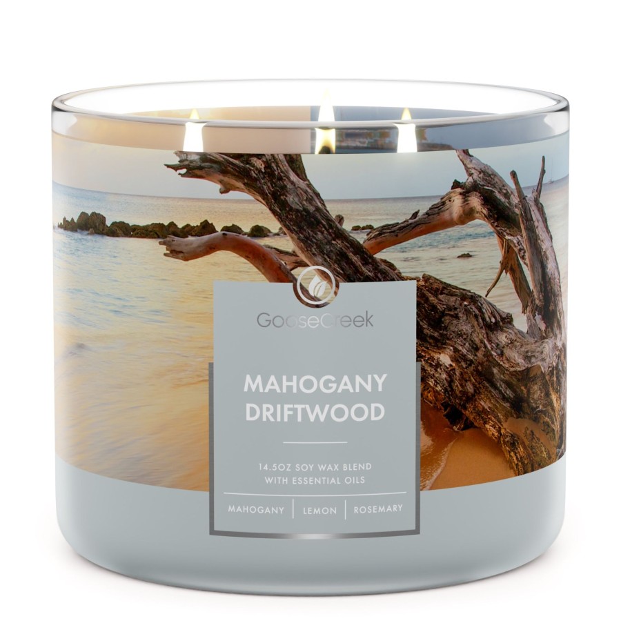 Candles Mahogany Driftwood | Mahogany Driftwood Large 3-Wick Candle