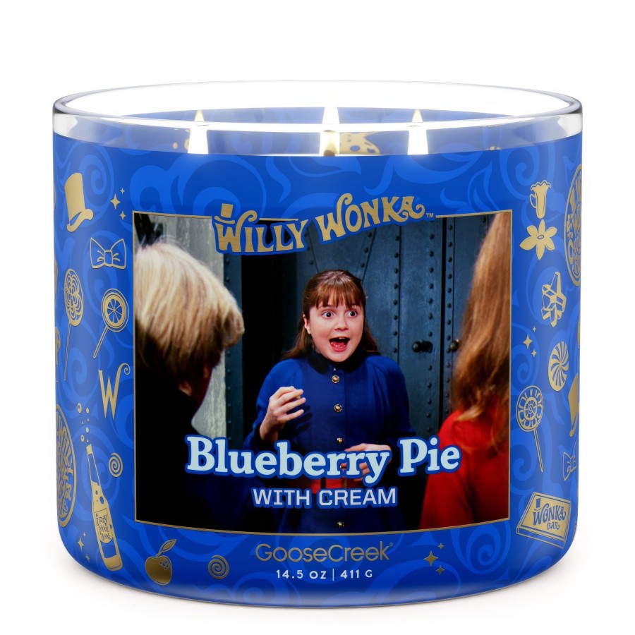 Candles Blueberry Pie With Cream | Blueberry Pie With Cream 3-Wick Wonka Candle