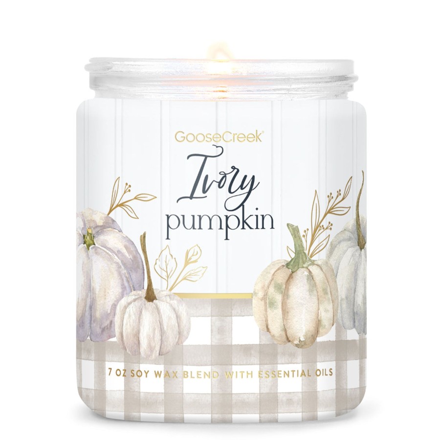 Candles Ivory Pumpkin | Ivory Pumpkin 7Oz Single Wick Candle