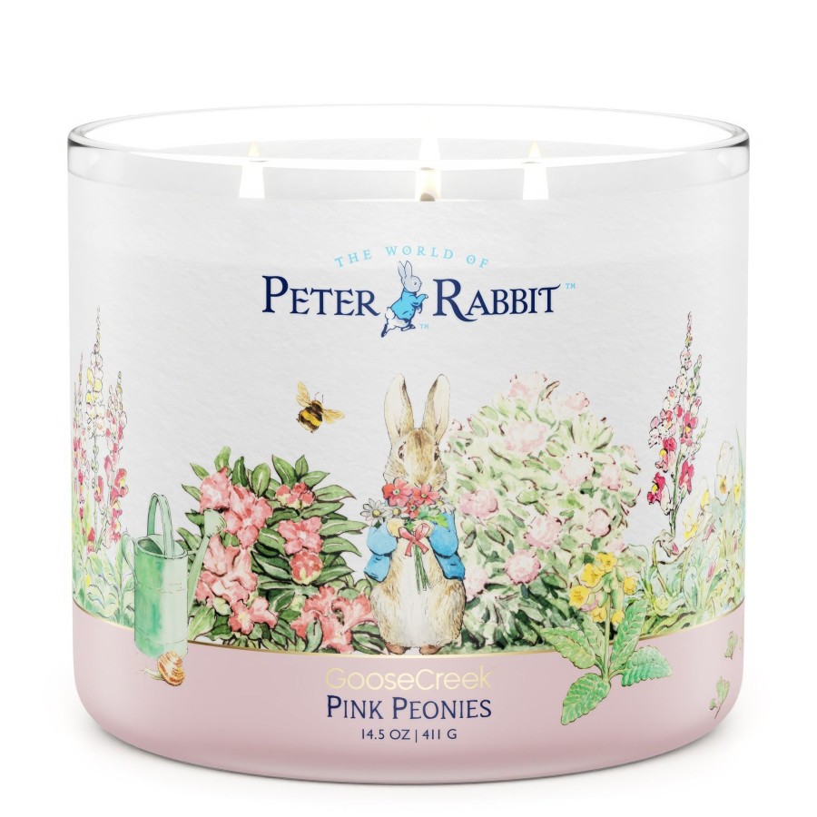 Candles Pink Peonies | Peter Rabbit - Pink Peonies Large 3-Wick Candle