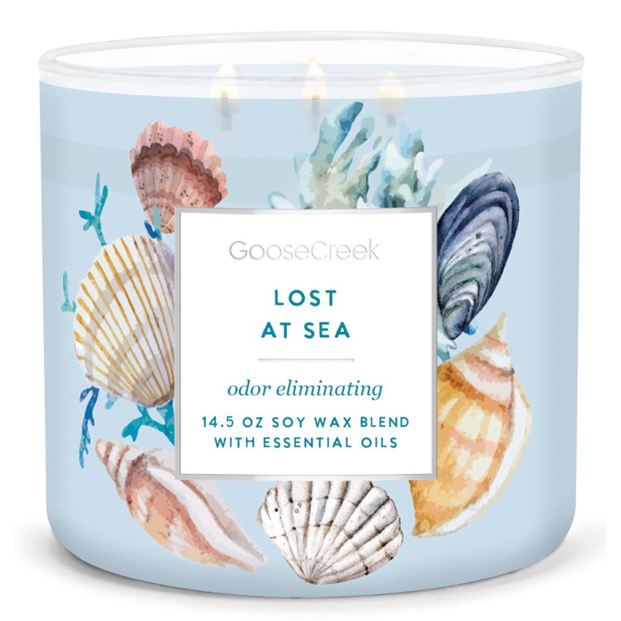 Candles Lost at Sea | Odor Eliminating - Lost At Sea Large 3-Wick Candle