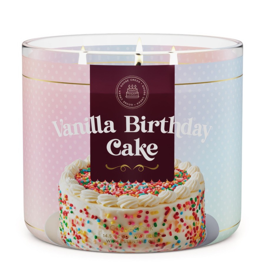 Candles Vanilla Birthday Cake | Vanilla Birthday Cake Large 3-Wick Candle