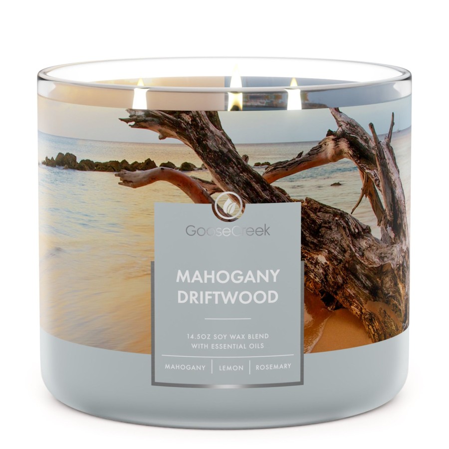 Candles Mahogany Driftwood | Mahogany Driftwood Large 3-Wick Candle