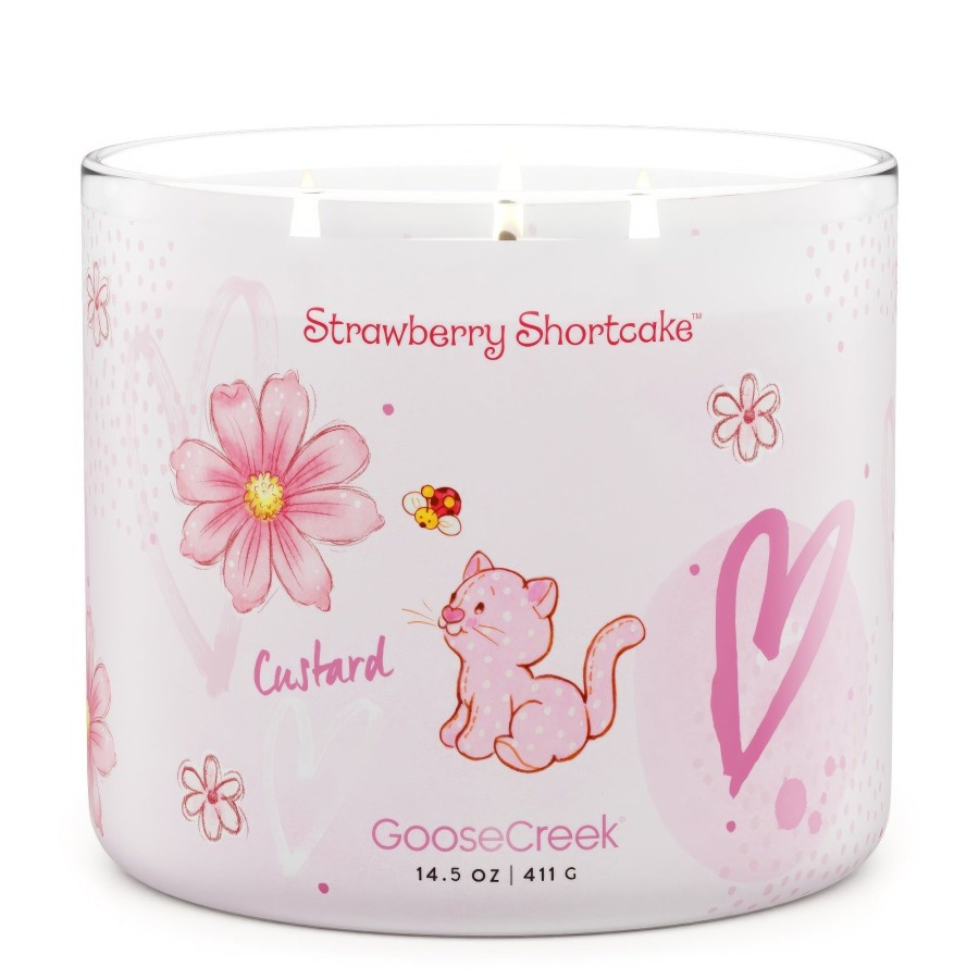 Candles Custard | Custard 3-Wick Strawberry Shortcake Candle