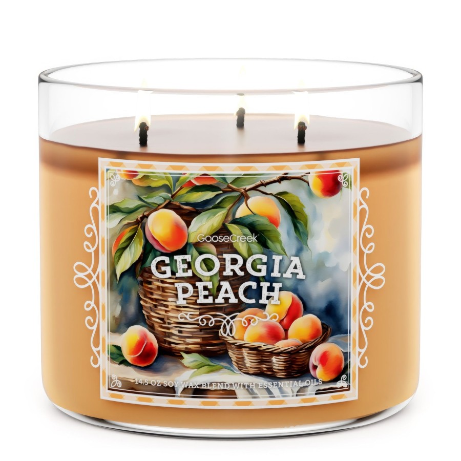 Candles Georgia Peach | Georgia Peach Large 3-Wick Candle