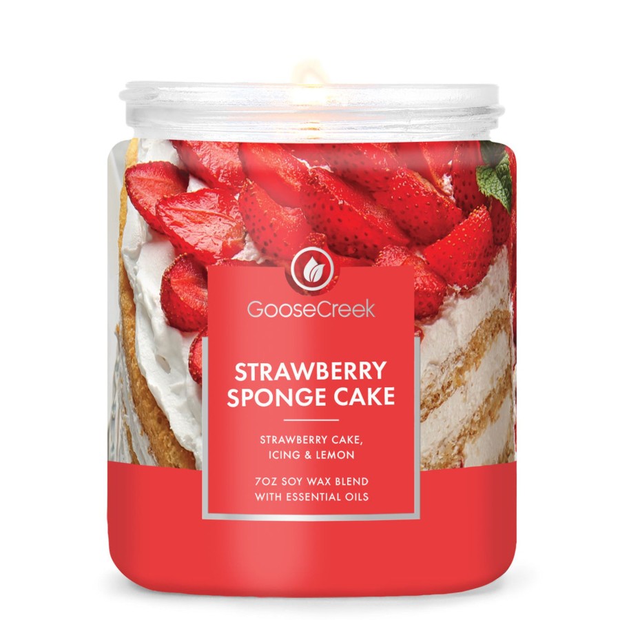 Candles Strawberry Sponge Cake | Strawberry Sponge Cake 7Oz Single Wick Candle